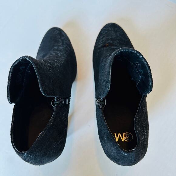 Giada Women's Black Textured Ankle Booties Size 9 Chic High Heel Style - Picture 10 of 12